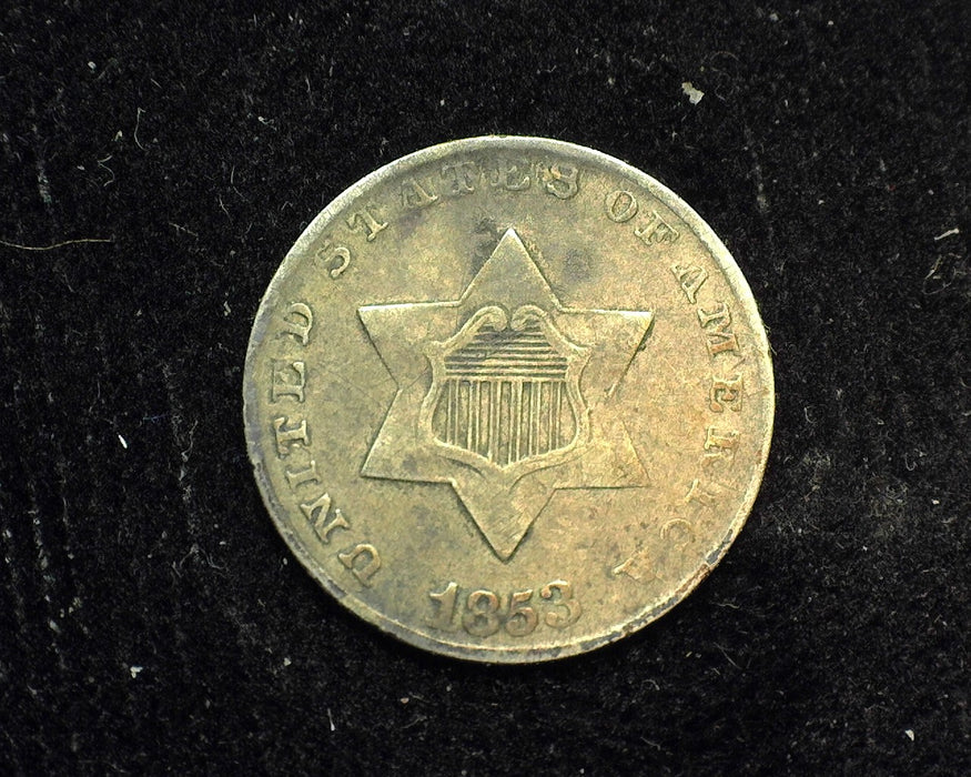 1853 Three Cent Silver VF - US Coin