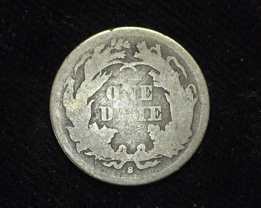 1861 S Liberty Seated Dime G X scratch - US Coin