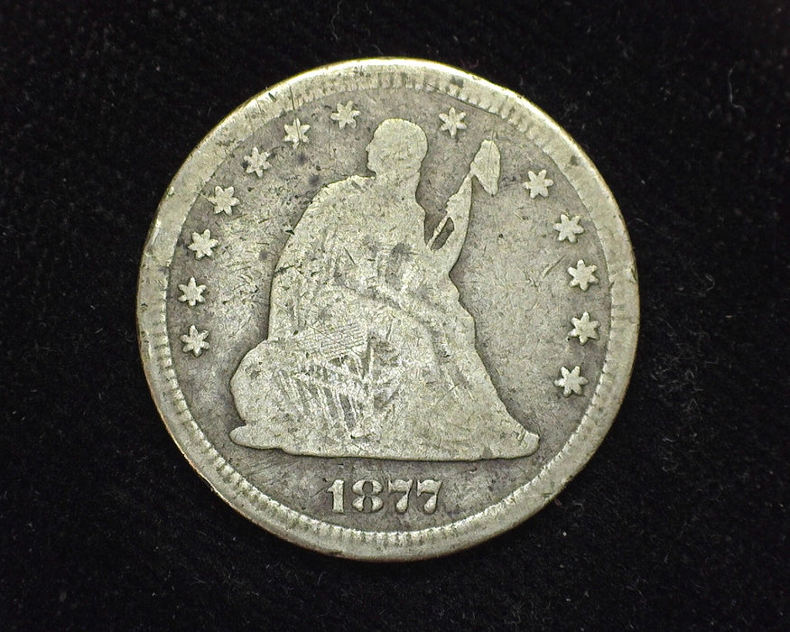 1877 CC Liberty Seated Quarter VG - US Coin