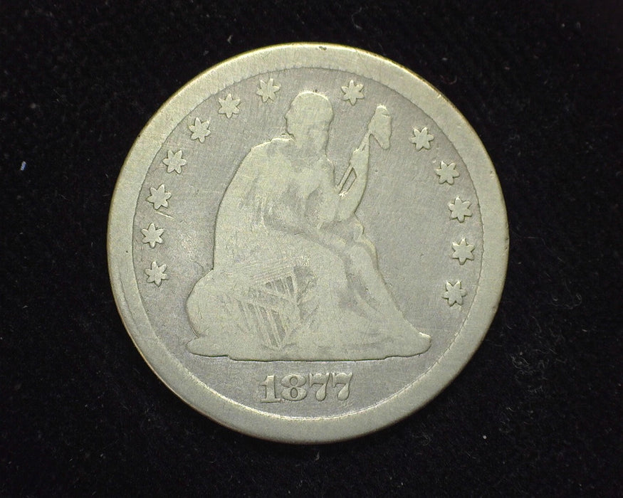 1877 CC Liberty Seated Quarter VG Cleaned - US Coin