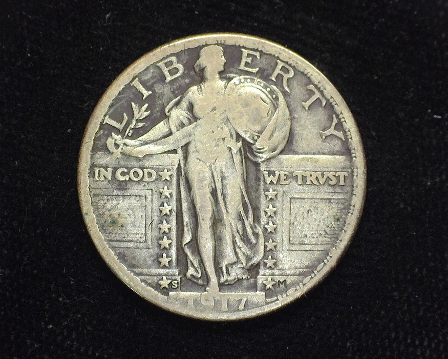 1917 S Type 2 Standing Liberty Quarter F - US Coin