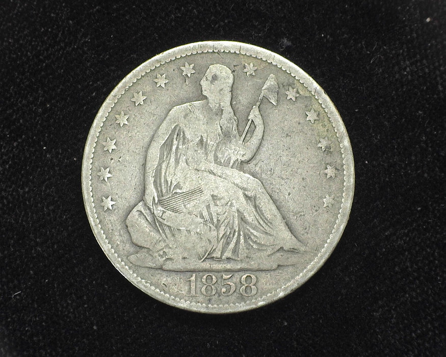 1858 O Liberty Seated Half Dollar VG - US Coin