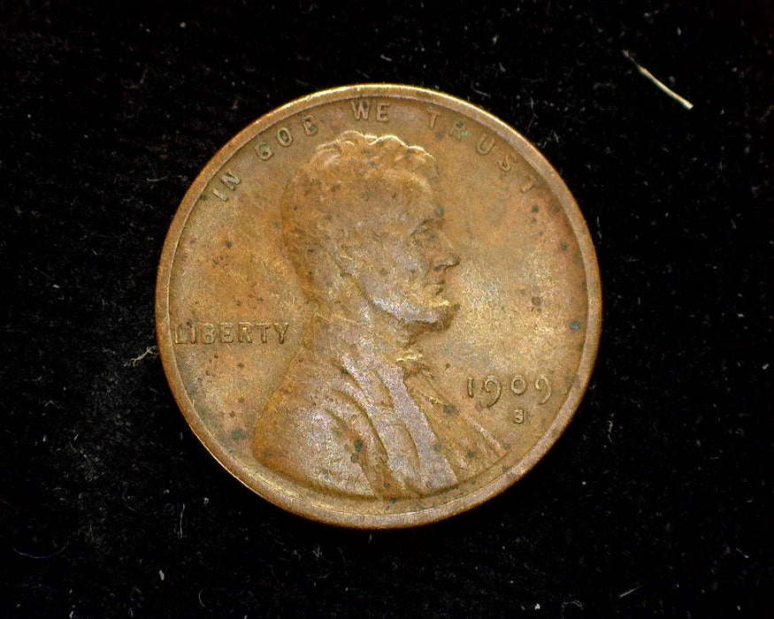 1909 S Lincoln Wheat Penny/Cent F Spots - US Coin