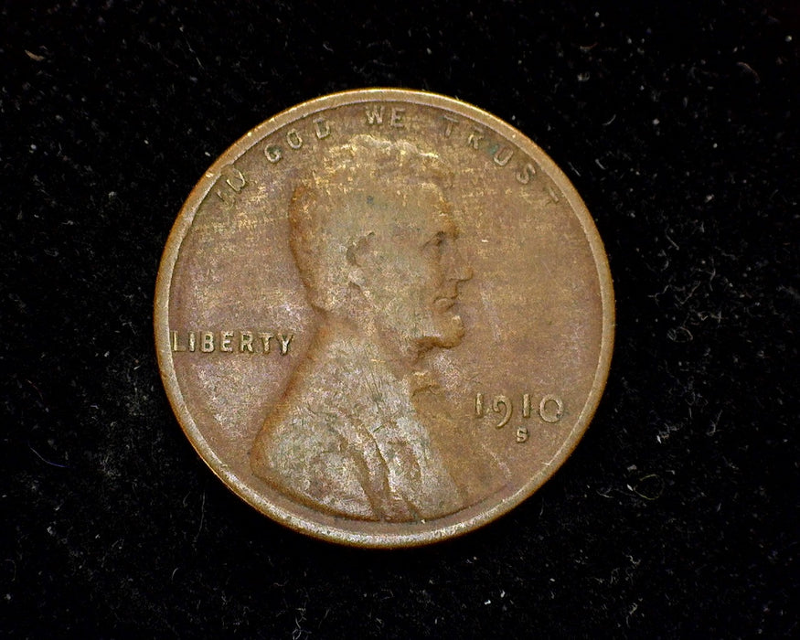 1910 S Lincoln Wheat Penny/Cent VG - US Coin