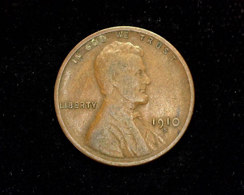 1910 S Lincoln Wheat Penny/Cent F - US Coin