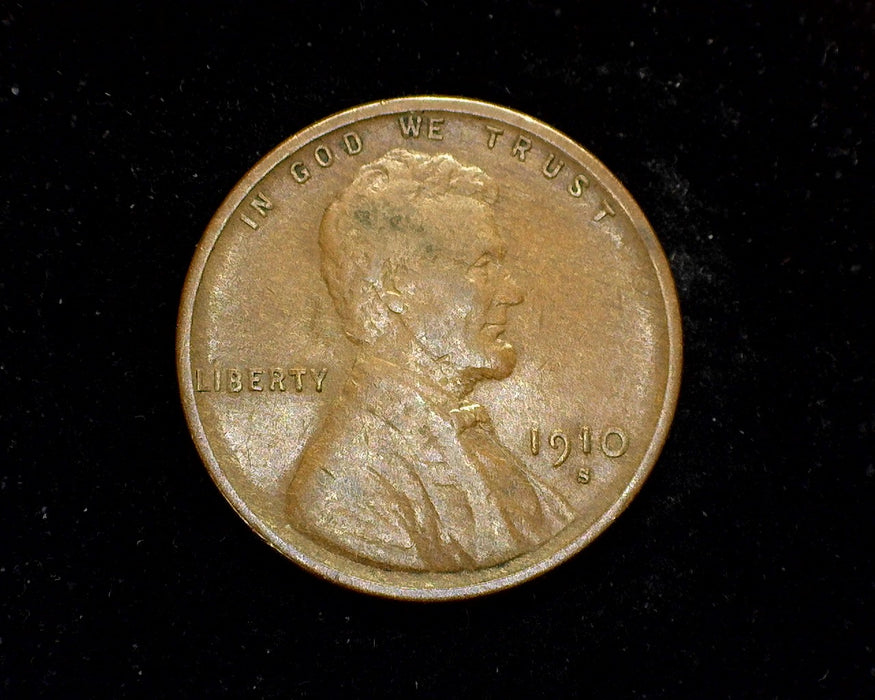 1910 S Lincoln Wheat Penny/Cent F - US Coin