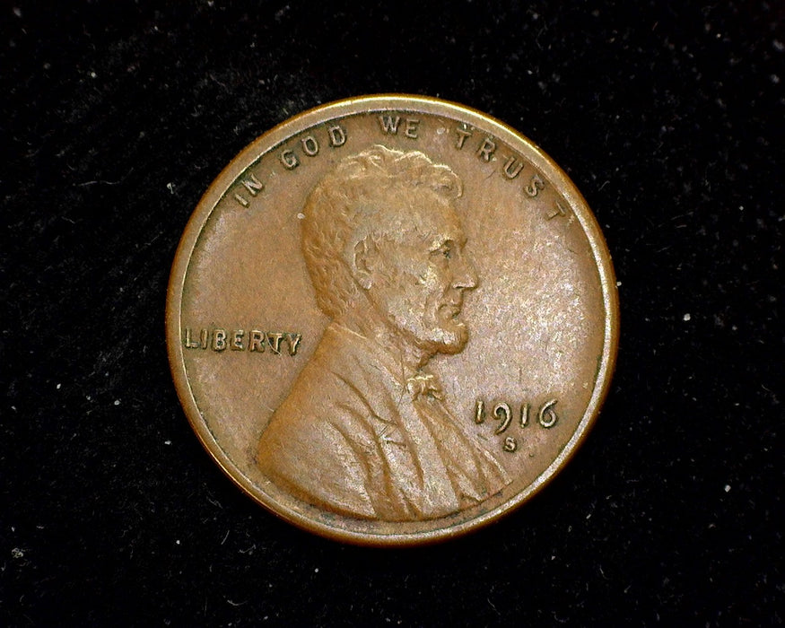 1916 S Lincoln Wheat Penny/Cent VF/XF - US Coin
