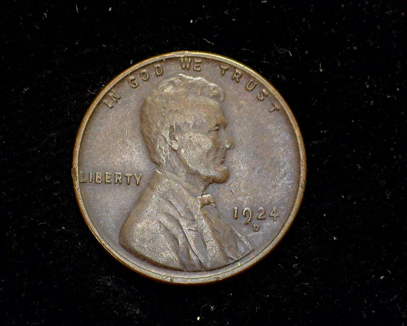 1924 D Lincoln Wheat Penny/Cent F - US Coin