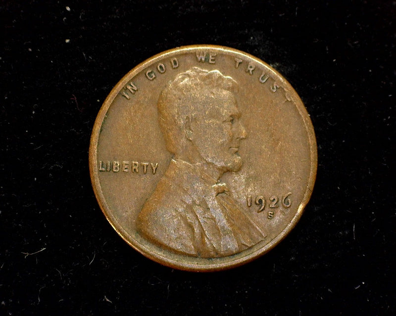 1926 S Lincoln Wheat Penny/Cent F - US Coin