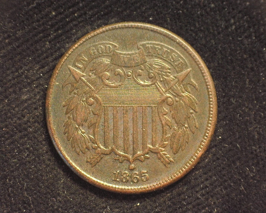 1865 Two Cent Piece XF/AU - US Coin