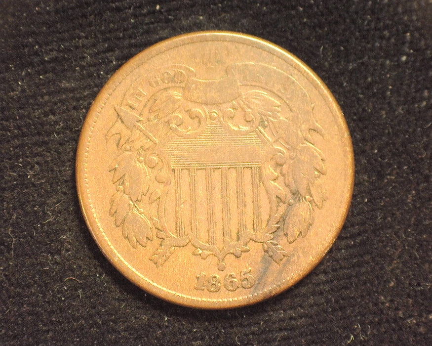 1865 Two Cent Piece VG - US Coin