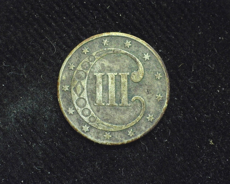 1852 Three Cent Silver F Scratch - US Coin