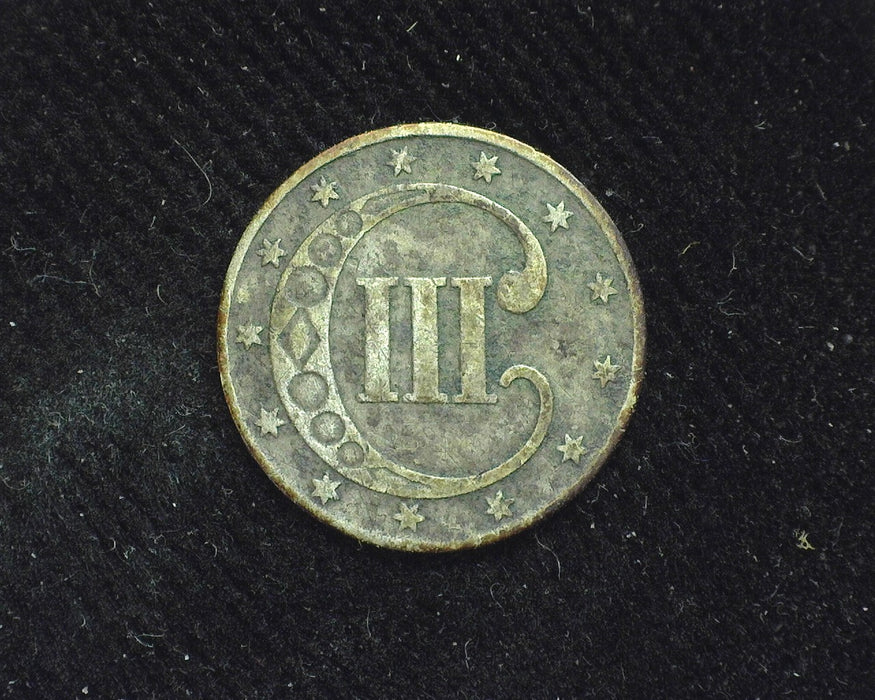 1852 Three Cent Silver F Scratch - US Coin