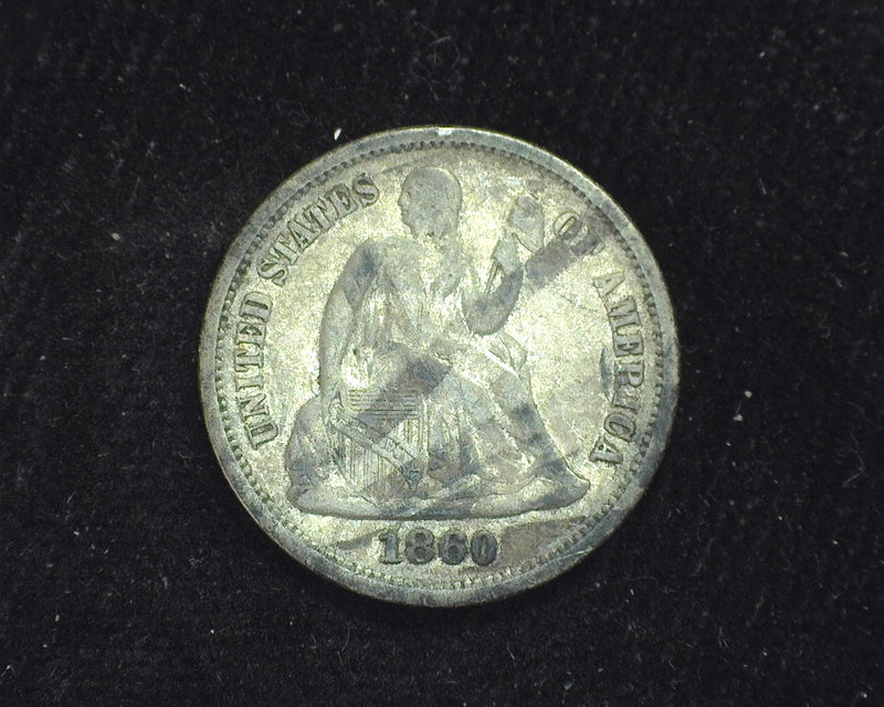 1860 Liberty Seated Dime VF - US Coin