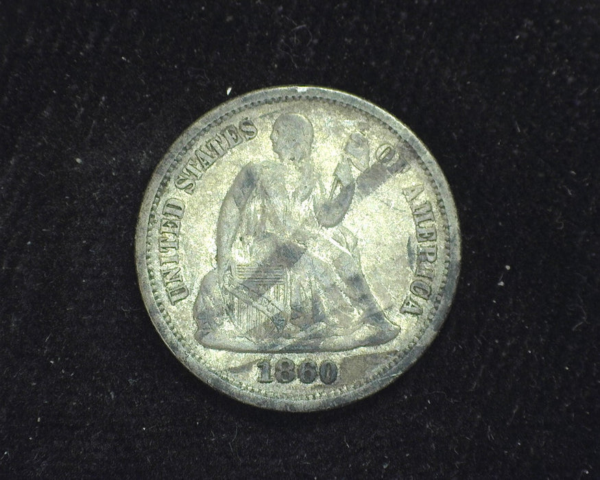 1860 Liberty Seated Dime VF - US Coin