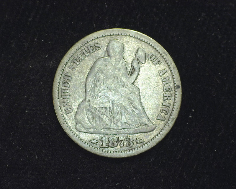 1873 Arrows & Rays Liberty Seated Dime F - US Coin