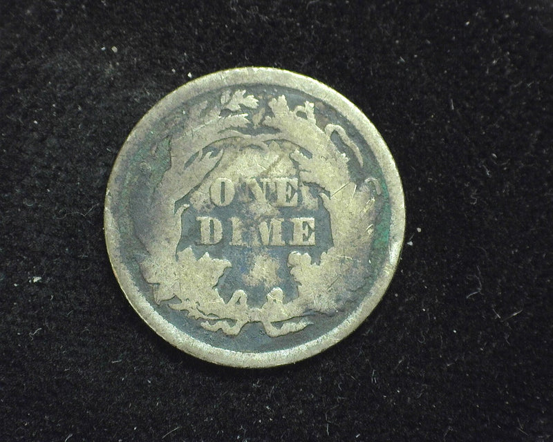 1874 Arrows Liberty Seated Dime G Environmental damage - US Coin