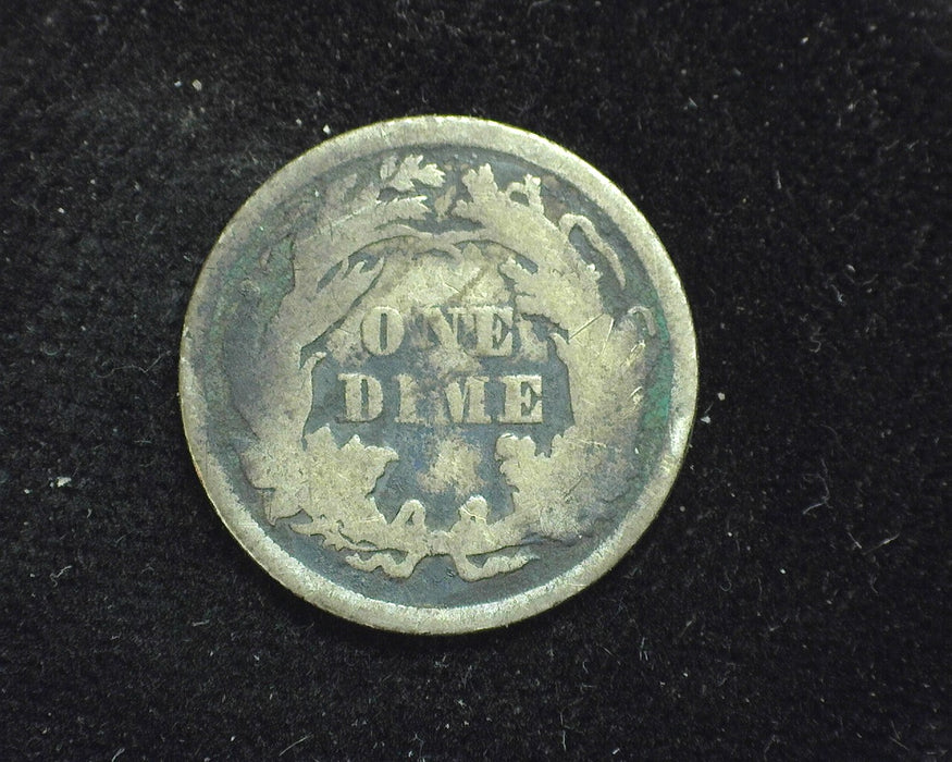 1874 Arrows Liberty Seated Dime G Environmental damage - US Coin