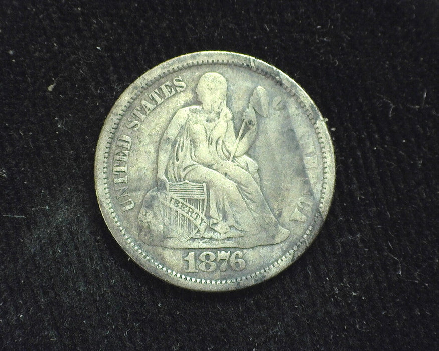 1876 S Liberty Seated Dime F - US Coin