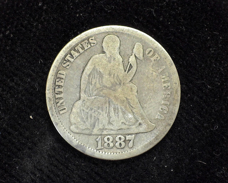1887 Liberty Seated Dime VG - US Coin