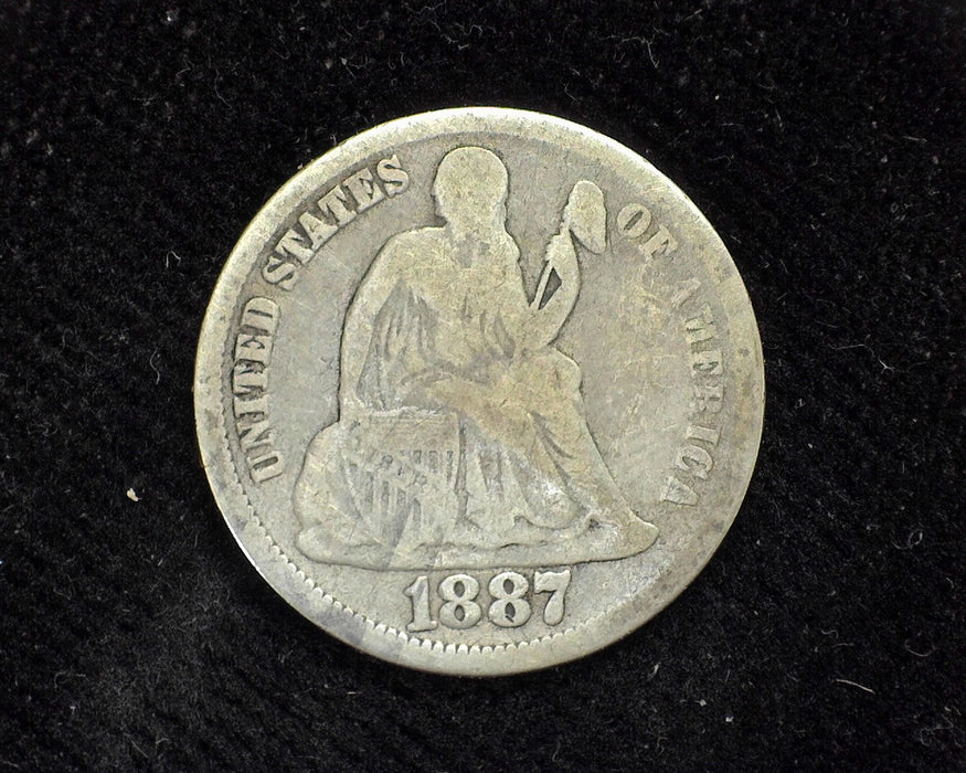1887 Liberty Seated Dime VG - US Coin