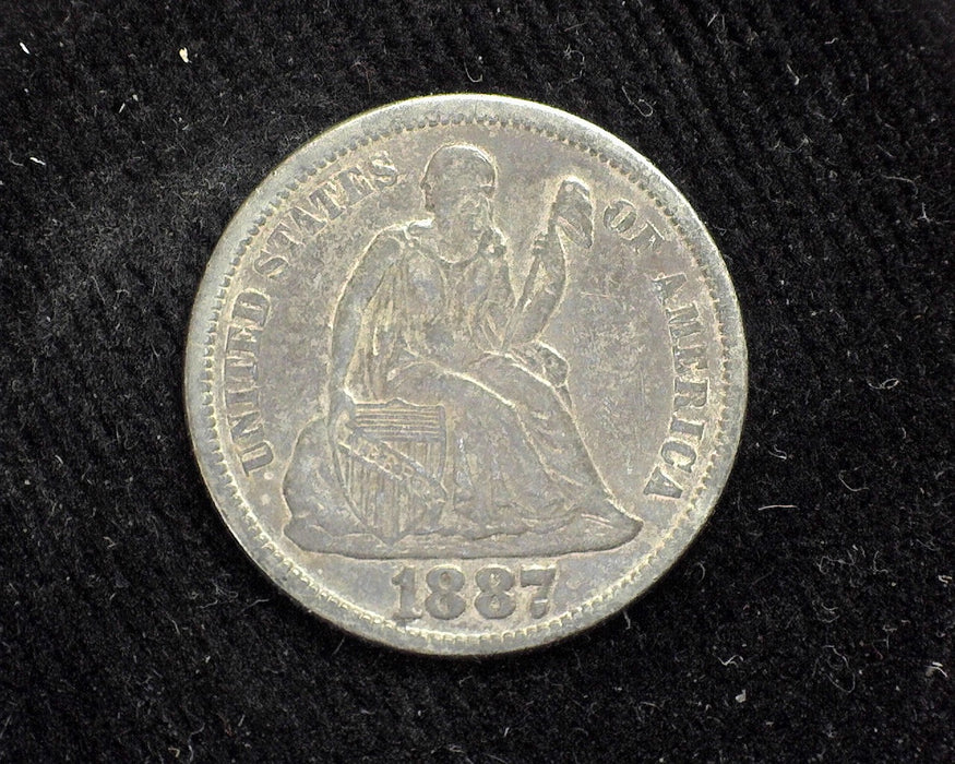 1887 Liberty Seated Dime VF - US Coin