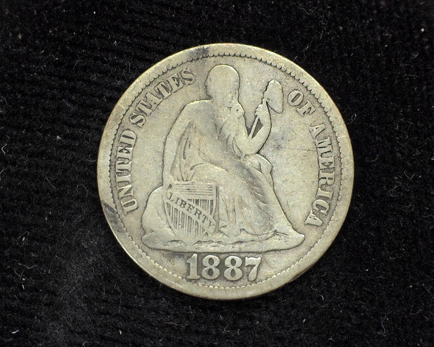 1887 S Liberty Seated Dime F - US Coin