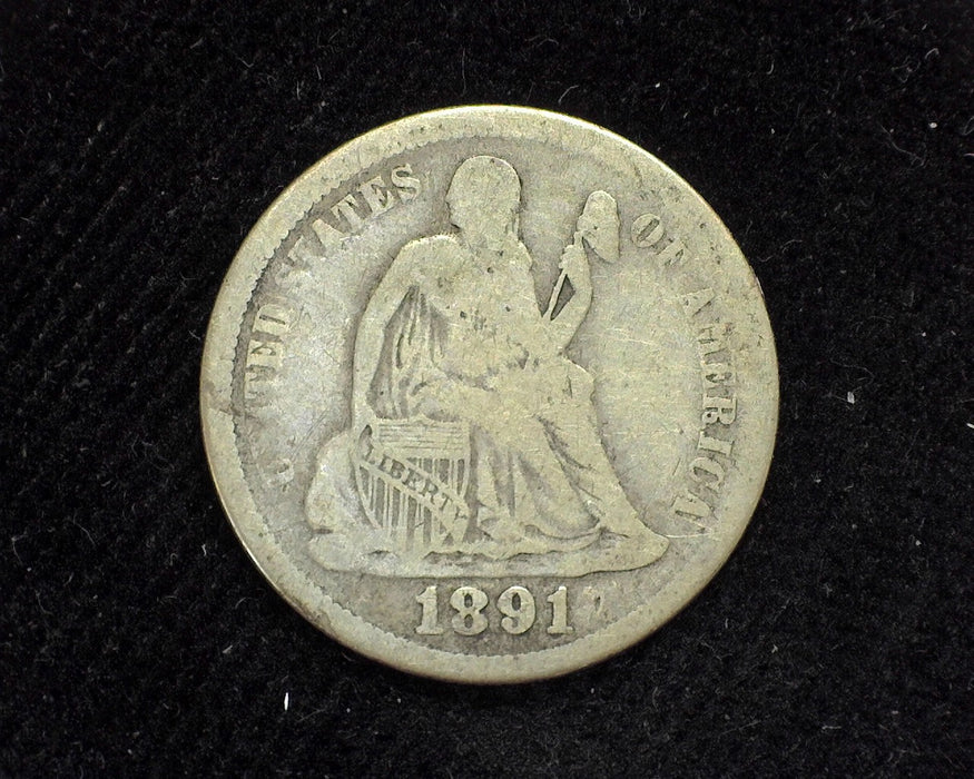 1891 Liberty Seated Dime F - US Coin