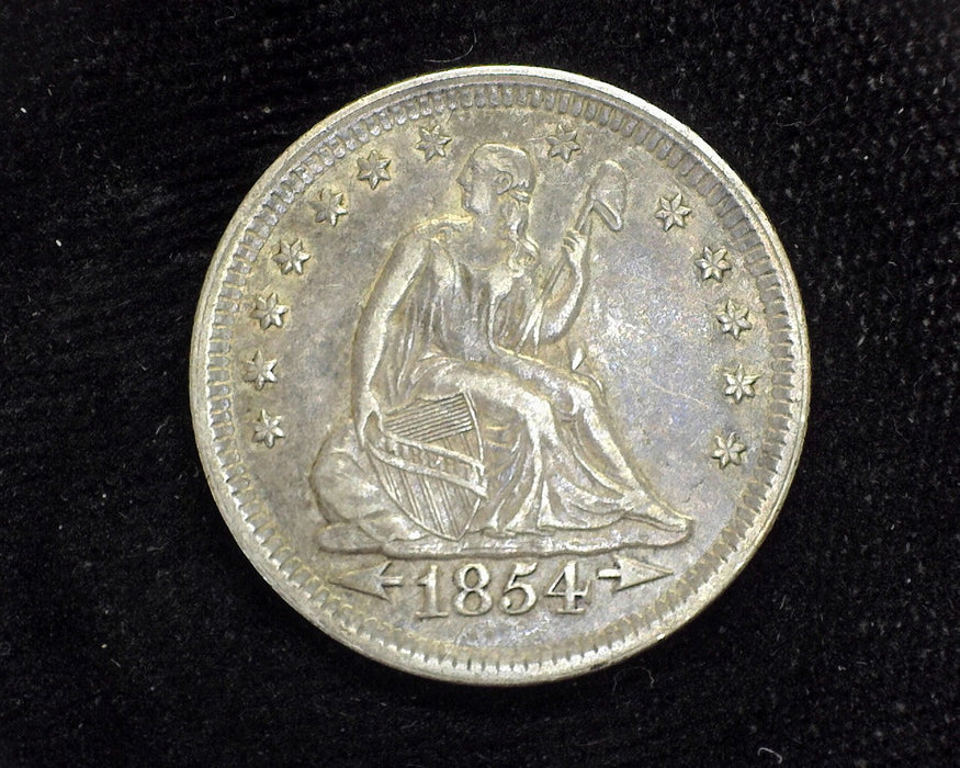 1854 Arrows Liberty Seated Quarter XF - US Coin