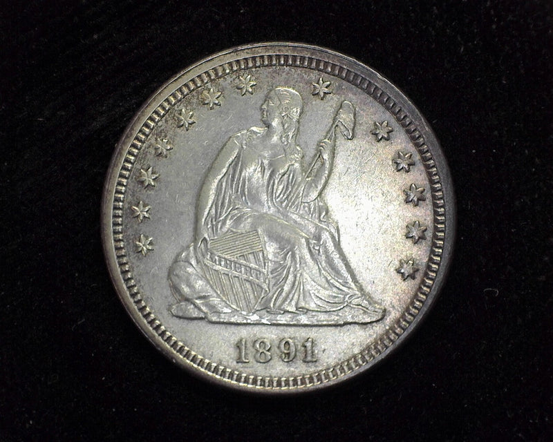 1891 Liberty Seated Quarter AU - US Coin