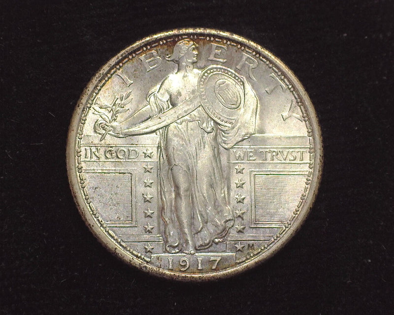 1917 Type 1 Standing Liberty Quarter Full head, gem BU MS-65 - US Coin
