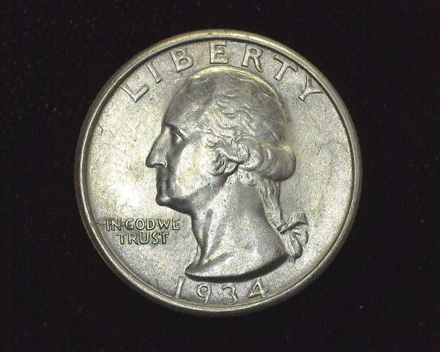 1934 Washington Quarter BU Heavy motto - US Coin