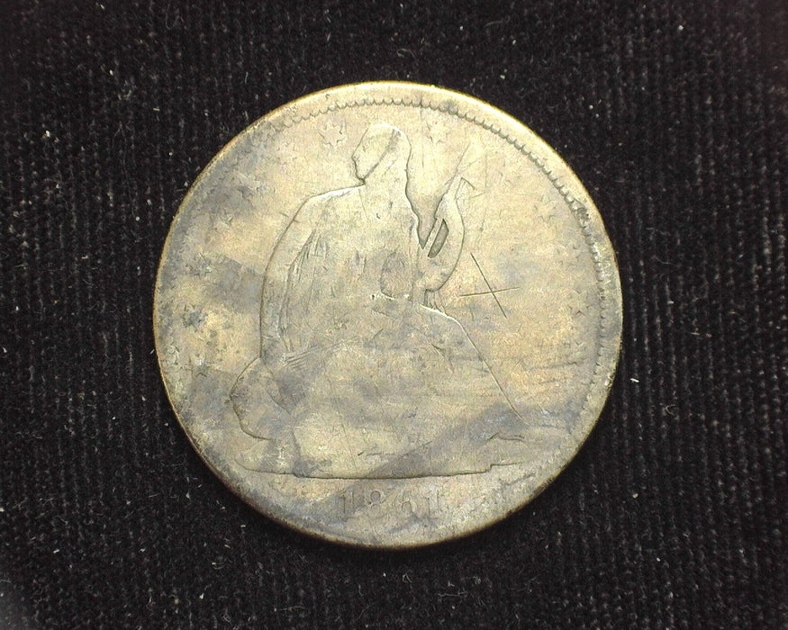 1861 Seated Liberty Half Dollar G Scratches - US Coin