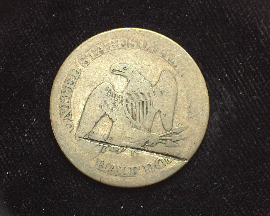 1861 O Seated Liberty Half Dollar G Gouge on reverse - US Coin