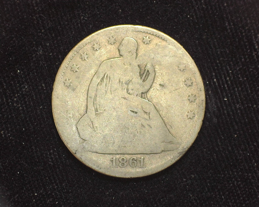 1861 O Seated Liberty Half Dollar G Gouge on reverse - US Coin