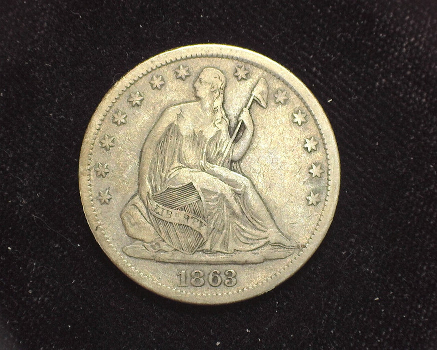 1863 S Seated Liberty Half Dollar F/VF - US Coin