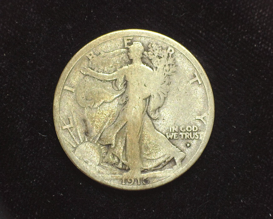 1916 D Liberty Walking Half Dollar VG - US Coin