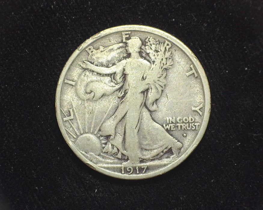 1917 D Liberty Walking Half Dollar VG Obverse - US Coin