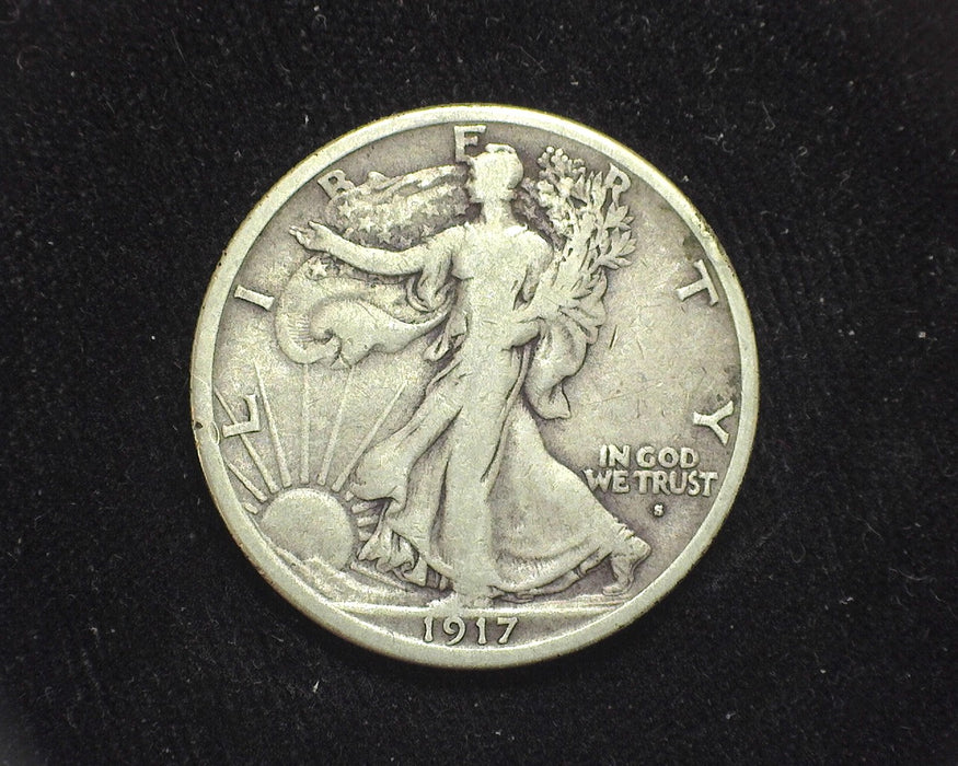 1917 S Liberty Walking Half Dollar VG/F Obverse - US Coin