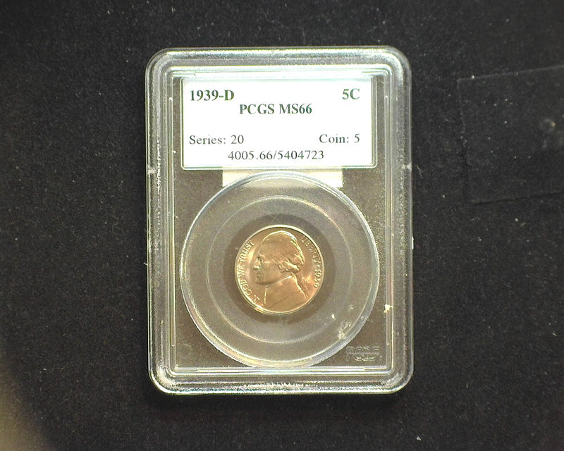1939 D 5cJefferson Nickel MS66 PCGS - US Coin