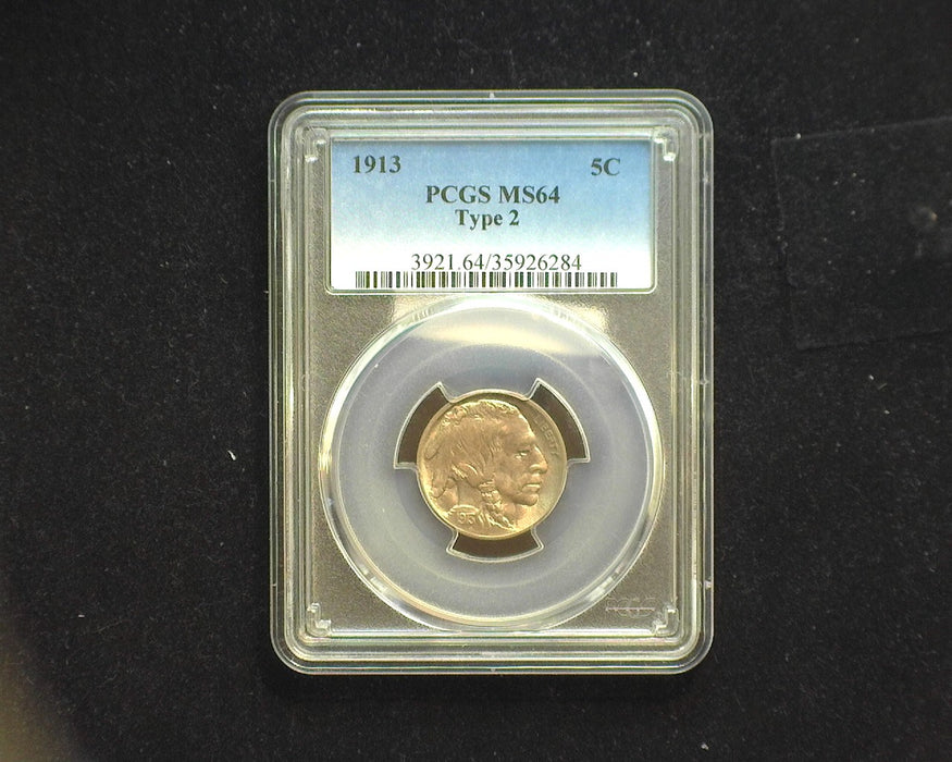 1913 Type 2 Buffalo Nickel MS64 PCGS - US Coin