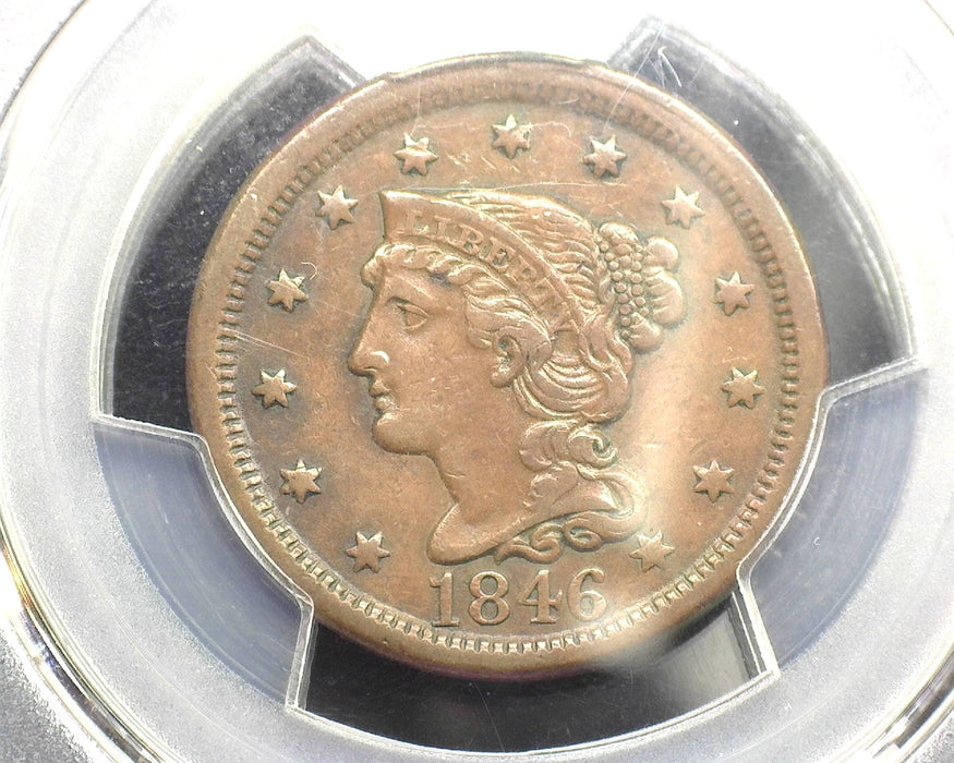 1846 Large Cent Draped Bust Cent PCGS XF40 Tall date - US Coin