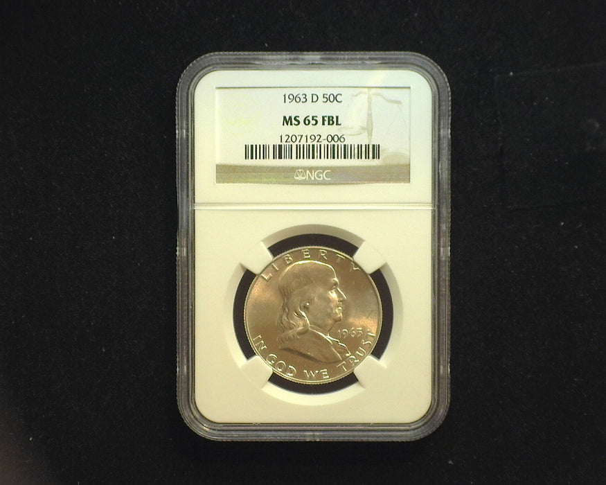 1963 D Franklin Half Dollar MS65 FBL NGC - US Coin