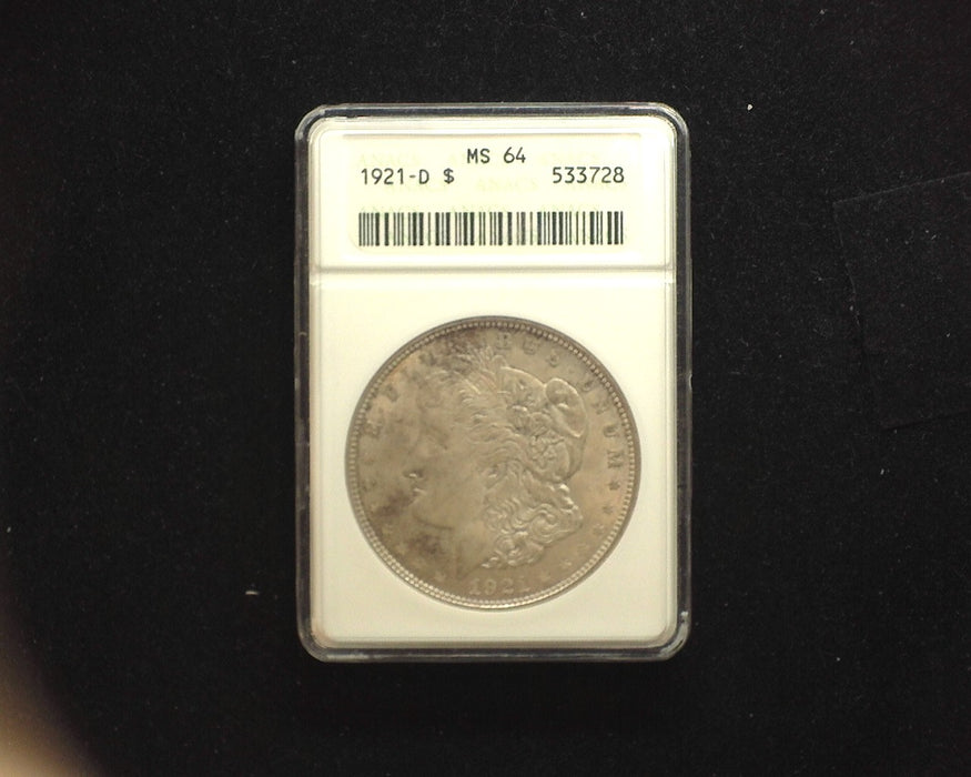 1921 D Morgan Dollar ANACS MS64 - US Coin