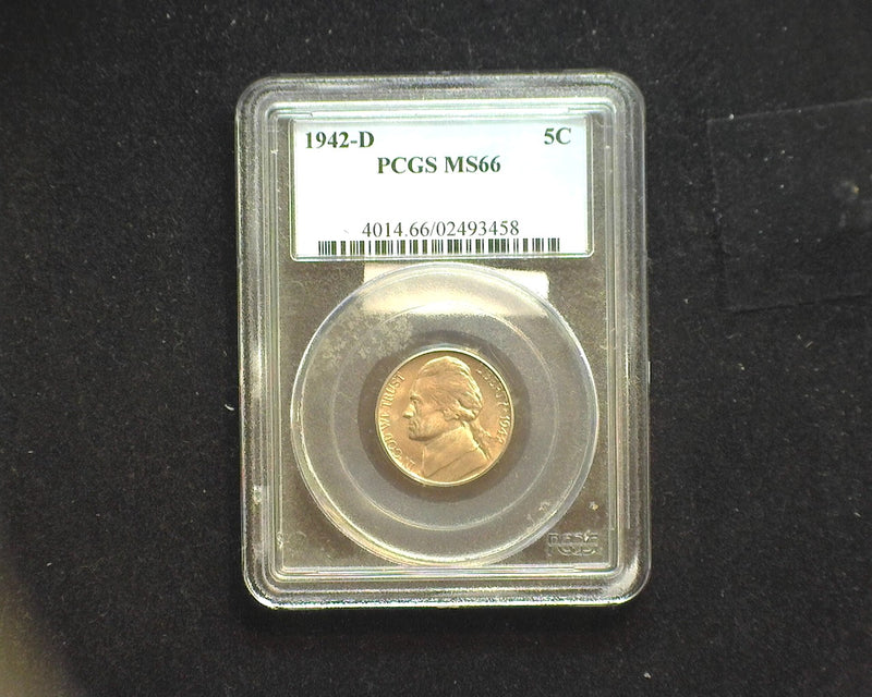 1942 D Jefferson Nickel MS66 PCGS - US Coin