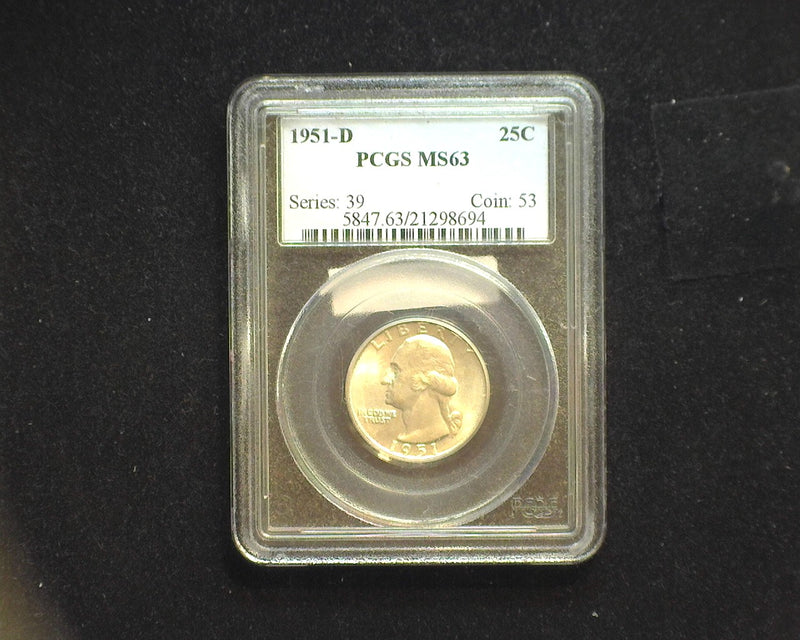 1951 D Washington Quarter MS63 PCGS - US Coin