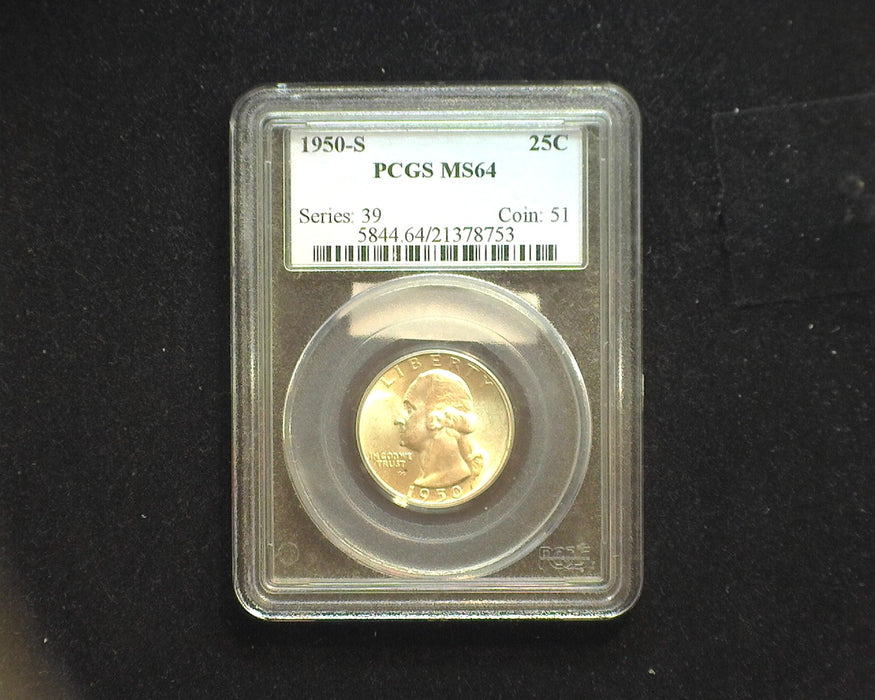1950 S Washington Quarter MS64 PCGS - US Coin