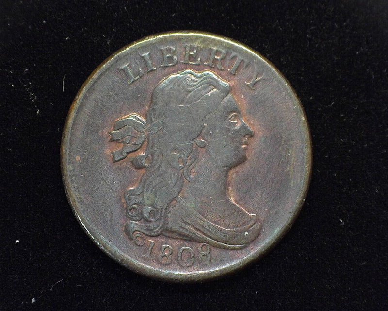 1808 Draped Bust Half Cent VF High 8 - US Coin