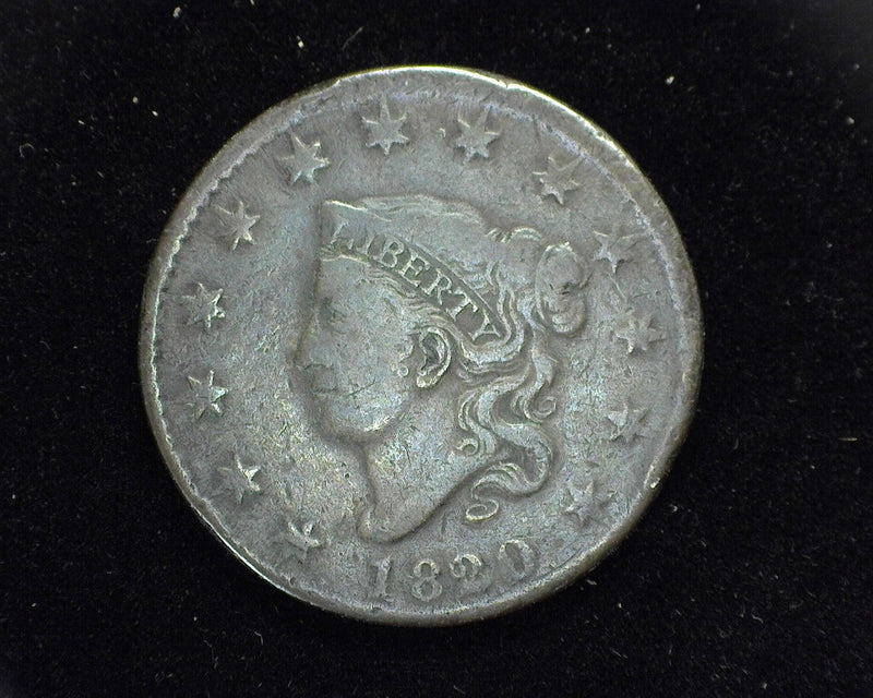 1820 Large Cent Draped Bust Cent F Slight pitting - US Coin