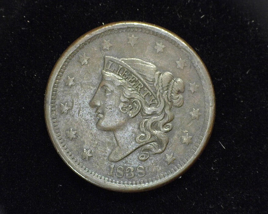 1838 Large Cent Draped Bust Cent XF-40 - US Coin